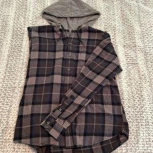 Mens hooded flannel